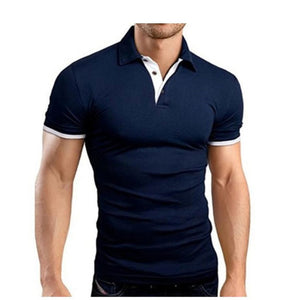Summer short Sleeve Polo Shirt menTurn-over Collar Slim casual fashion Breathable Solid Color Business polo shirt smens clothin